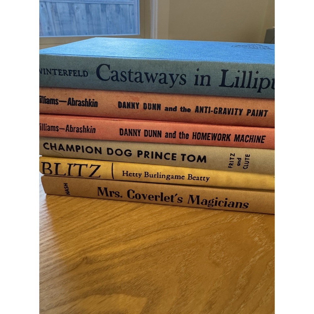 Lot 6 Vintage Childrens Books HC Danny Dunn Castaways in Lilliput Weekly Reader